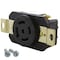 Ac Works Locking Receptacle, L21-20R, 20 A, 120/208V AC, 4 Pole, Flush Mount, Black FML2120R - alternate 1